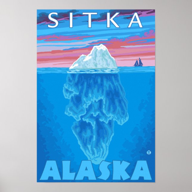 Póster Seção Cruzada de Iceberg - Sitka, Alasca (Frente)