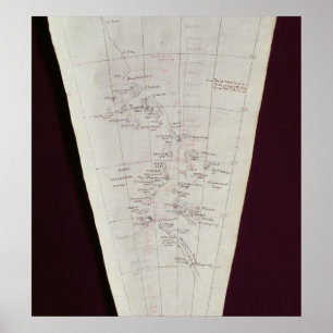 Poster Seção do mapa da ilha de Ross a pólo sul