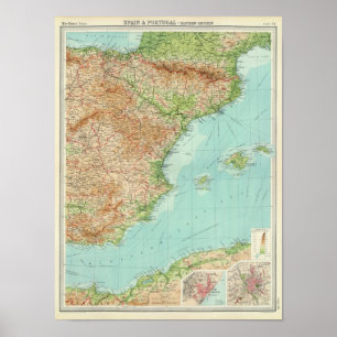 Póster Seção oriental da espanha & do Portugal