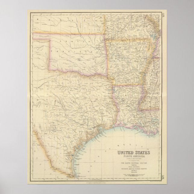 Póster Seção Sul-Central dos Estados Unidos (Frente)