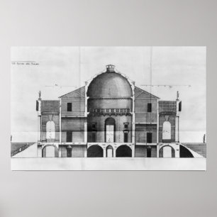 Póster Secção transversal da casa de campo Rotonda