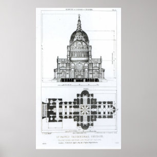 Póster Secção transversal da catedral de St Paul