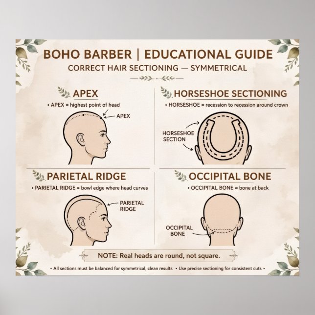 Poster Seccionamento de Barbeiro Boho (Frente)
