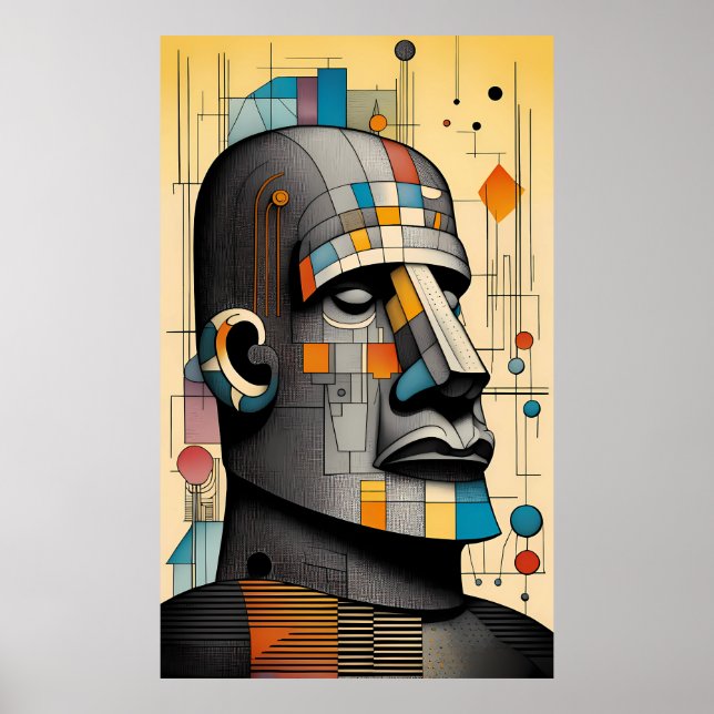 Poster Século 21 Moai - Ken Gage Tiki Art (Frente)