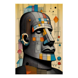 Póster Século 21 Moai - Ken Gage Tiki Art