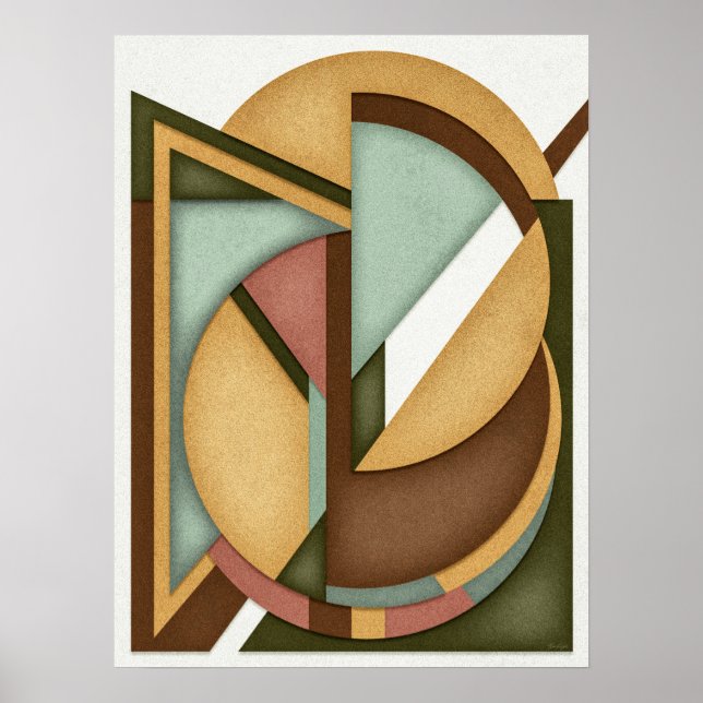 Poster Século de Médio de Harmonia Geométrica Tonelada pe (Frente)