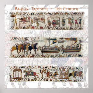 Póster Século XI da tapeçaria de Bayeux