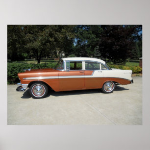 Póster Sedan 1956 da porta do Bel Air 4 de Chevrolet