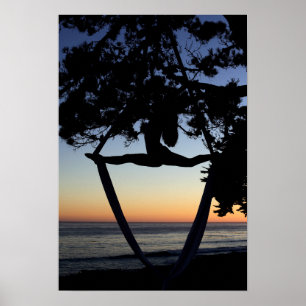 Poster Sedas aéreas no vertical do por do sol