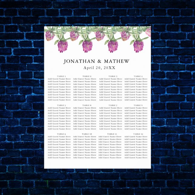 Poster Sediação de Casamento Floral da Selva de Verão (Summer Jungle Watercolour Floral Wedding Supplies)