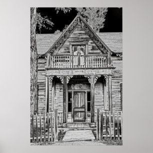 Poster Sedman Home Porch - Cidade Ghost de Nevada City Mo