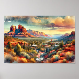 Poster Sedona Arizona EUA Viagem Places aqucolor