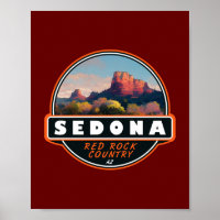 Sedona Arizona Red Rock Country Watercolor Emblem