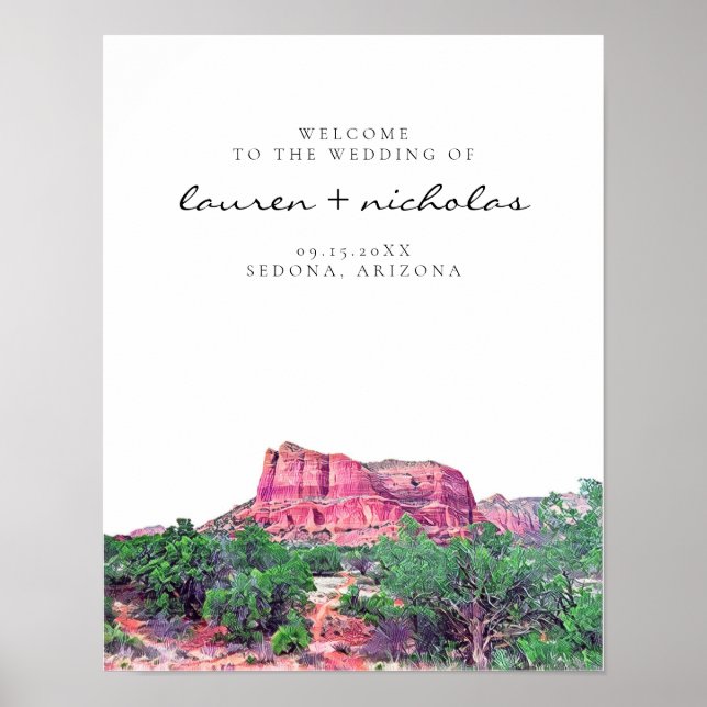 Poster Sedona Arizona Sinal de Boas-vindas (Frente)