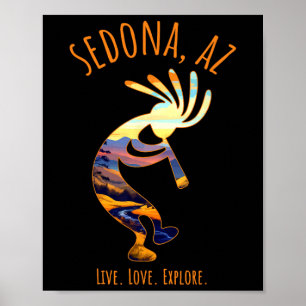 Poster Sedona Arizona Usa Dançando Kokopelli Sudoeste Des