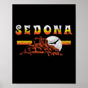 Poster Sedona Arizona Vintage Desgastado Bell Rock Trilha