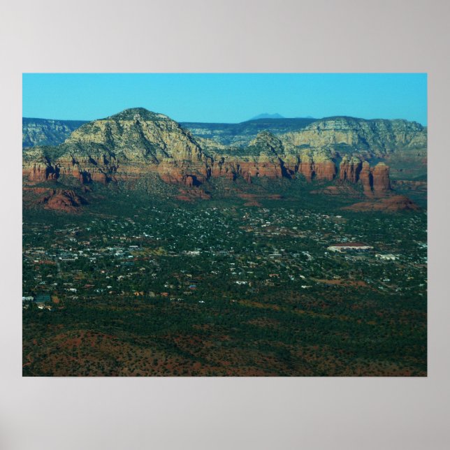 Poster Sedona e Coffee Pot Rock vistos de cima (Frente)