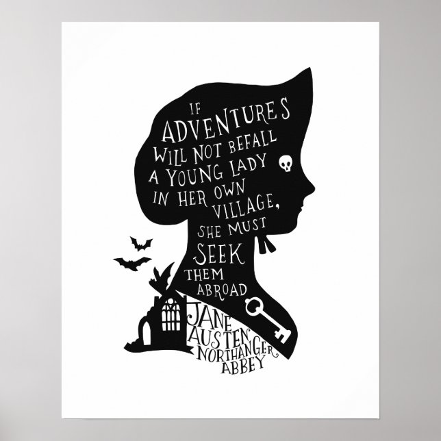 Poster Seek Adventures Northanger Abbey Quote (Frente)