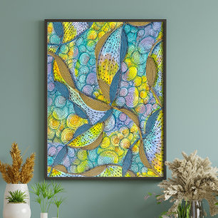 Poster Segmentos Artísticos Tangidos à mão de cores