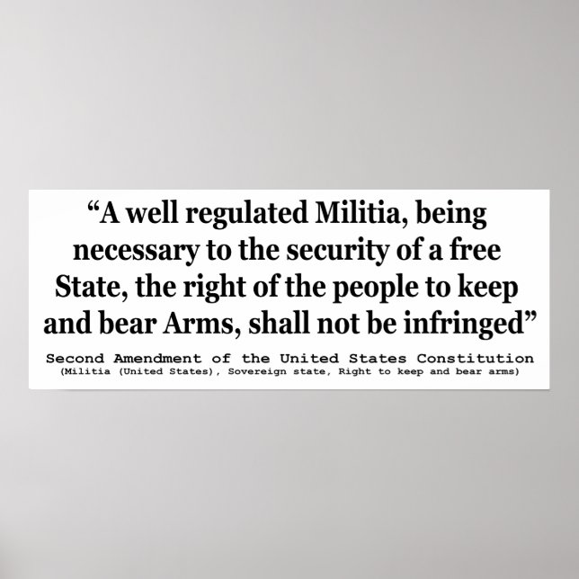Póster Segunda Emenda à Constituição dos Estados Unidos (Frente)