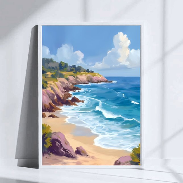 Poster Segunda-feira em Malibu | Falésias da Praia Viagem (Criador carregado)