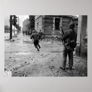 Póster Segunda guerra mundial da violência nas ruas de