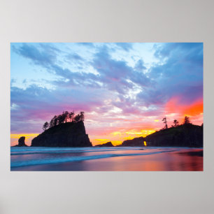 Póster Segunda Praia ao pôr do sol, Washington