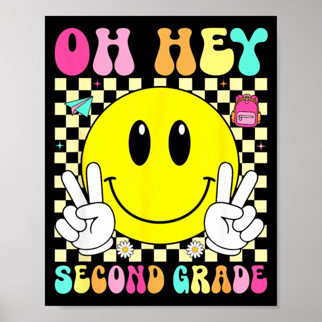 Poster Segunda série sorriso retrô de volta às aulas prim (Frente)