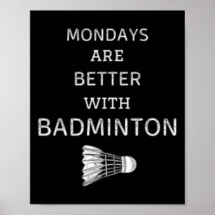 Poster Segundas-feiras Vintage São Melhores Com Badminton