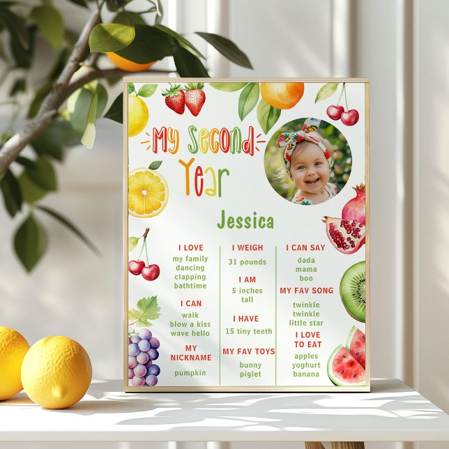 Poster Segundo aniversário de dois tti frutti marco (Criador carregado)