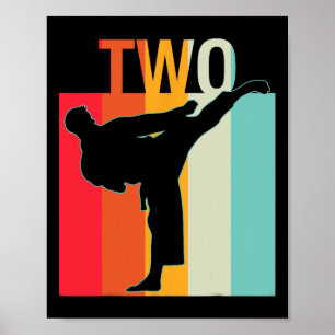 Poster segundo aniversário dotado de Karate Retro Taekwon