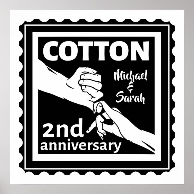 Poster segundo casal de aniversário de casamento de mãos  (Frente)