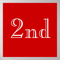 segundo. Custom Text. Vermelho e Branco.