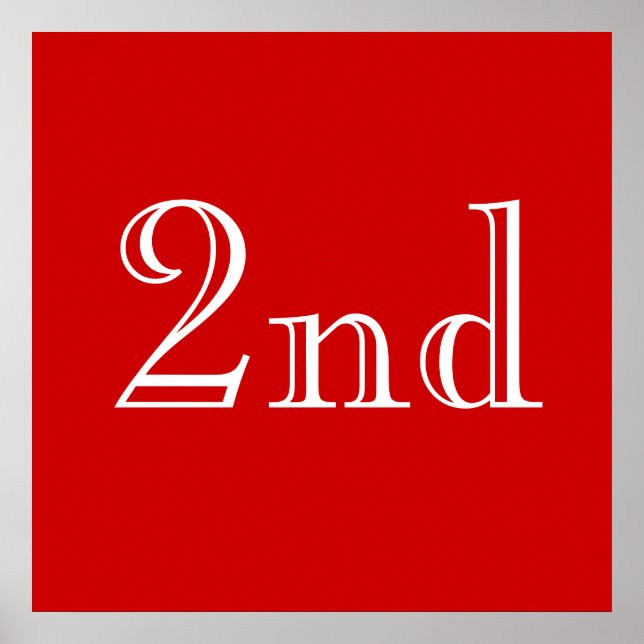 Póster segundo. Custom Text. Vermelho e Branco. (Frente)