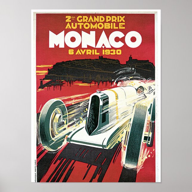 Póster segundo Grande Prêmio Automobile de Mônaco (Frente)