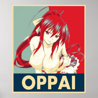 Poster Segundo grau DxD Akeno Himejima Oppai Pop Art