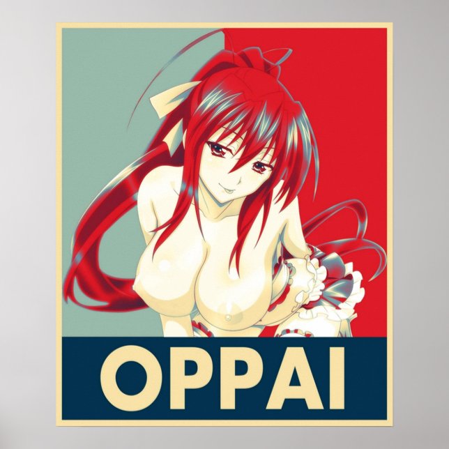 Poster Segundo grau DxD Akeno Himejima Oppai Pop Art (Frente)
