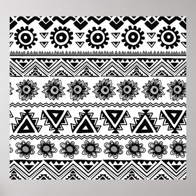 Poster Segundo padrão étnico tribal, perfeito. (Frente)