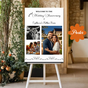 Poster Segundo Personalizado 3 Fotografias Aniversário de