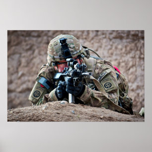 Poster Segurança de pulsos de soldado no Afeganistão