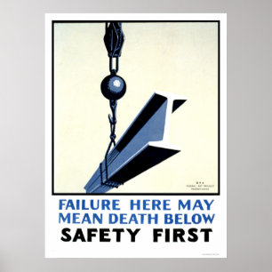 Póster Segurança na construção WPA 1937