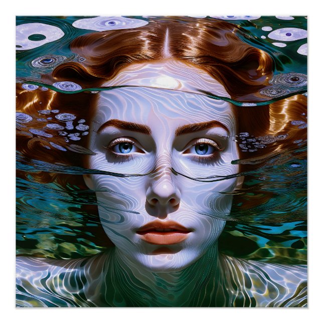 Póster "Segurando Minha Respiração" - Mulheres Na Água (Frente)