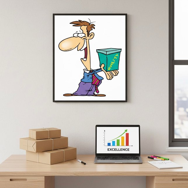 Poster Segurando uma Caixa de Qualidade (Criador carregado)