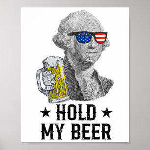 Poster Segure minha cerveja George Washington Patriot Eng