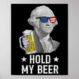 Poster Segure minha cerveja George Washington Patriot Eng