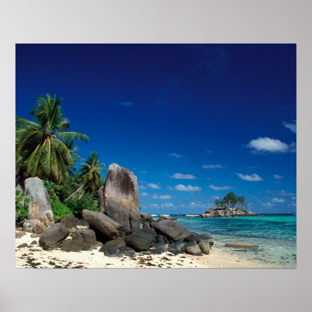 Poster Seicheles, Ilha Mahe, praia de Anse Royale. (Frente)