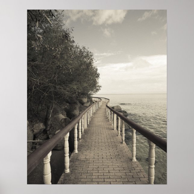 Póster Seicheles, Ilha Praslin, Anse Bois de Rosa, (Frente)