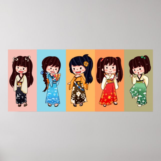 Poster Seijin no Hi Kimono Girls (Frente)