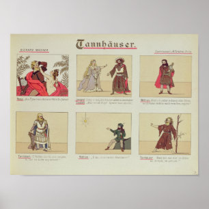 Póster Seis cenas em relação à ópera 'Tannhauser