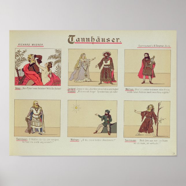 Póster Seis cenas relativas à ópera "Tannhauser" (Frente)